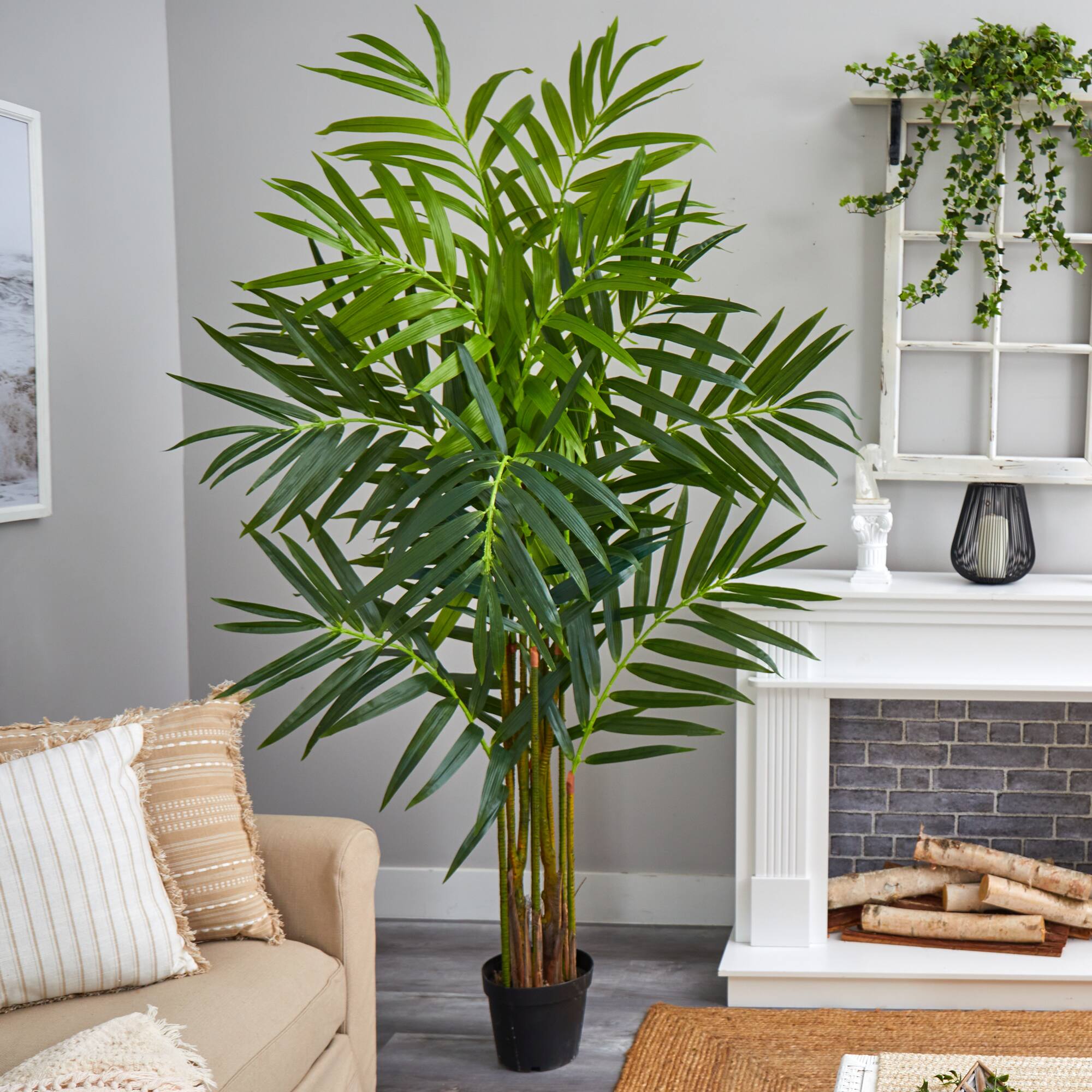 8ft. Potted King Palm Artificial Tree